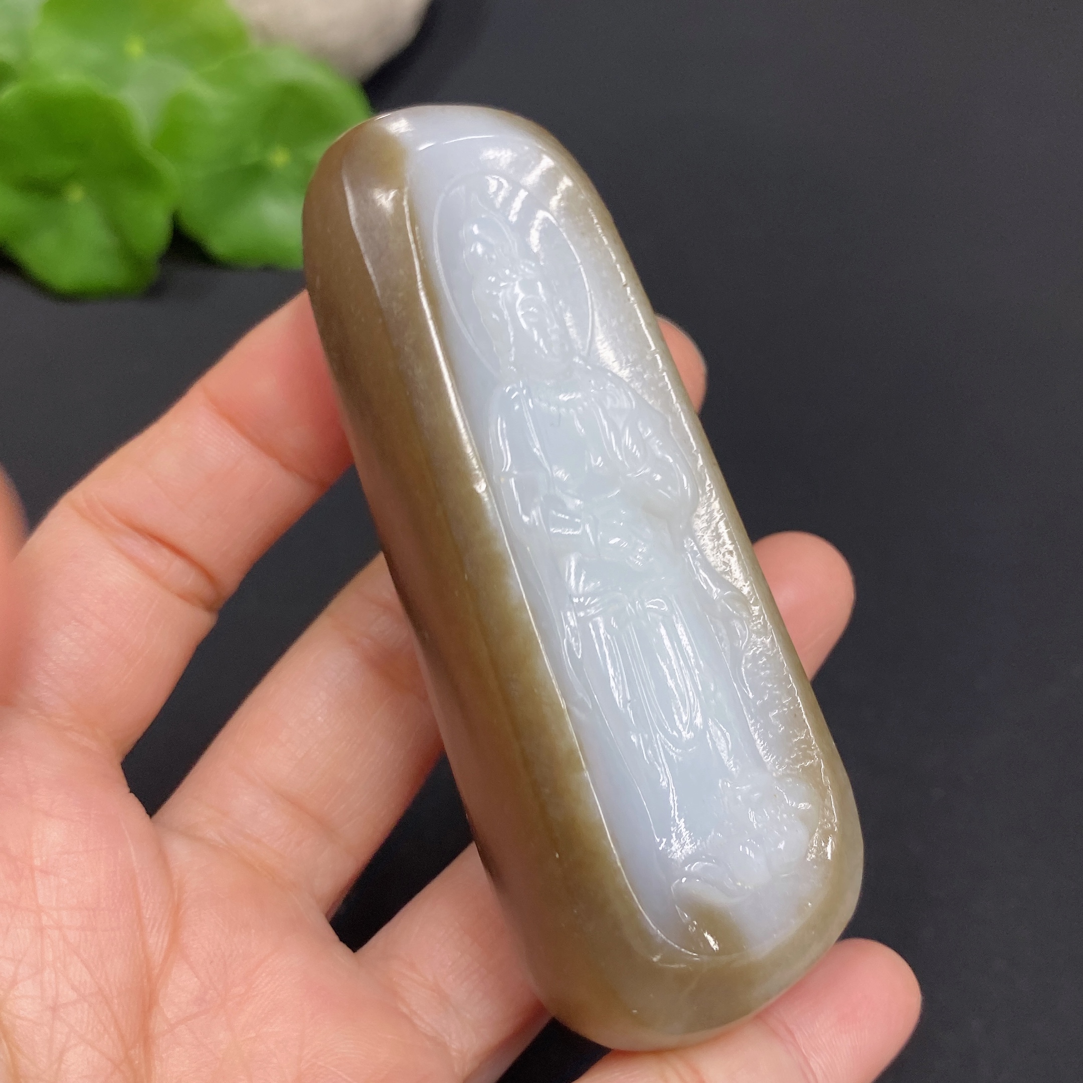 H28188516 Hetian Jade Pendant Guanyin Total Weight Approx. 89.7g