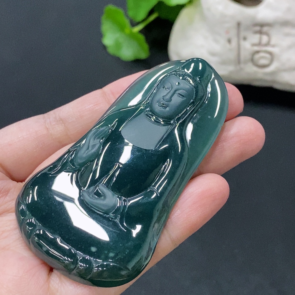F35146009 Jadeite Guanyin Pendant Total Weight Approx. 48.28g