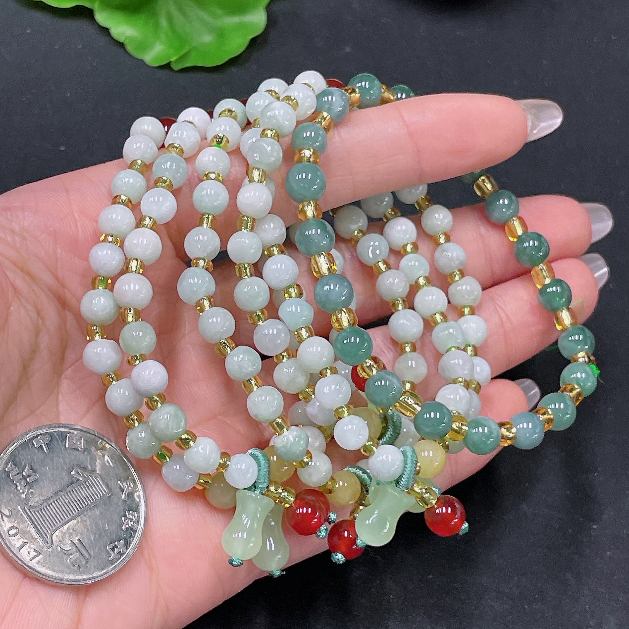 F35105398 Jadeite Bracelet with Non-A Grade Beads Sell as a Lot