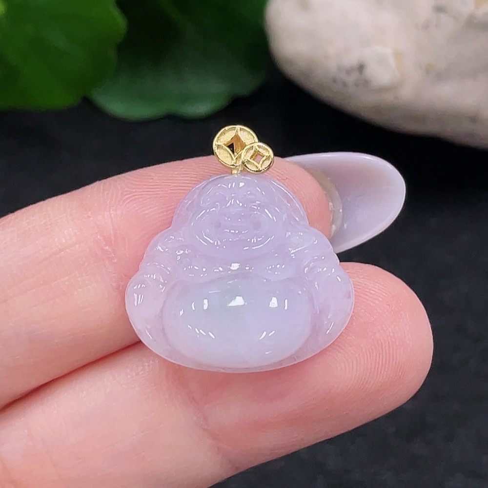 F33917094 Jadeite Buddha Pendant Non-Gold Inlaid Total Weight About 2.74g
