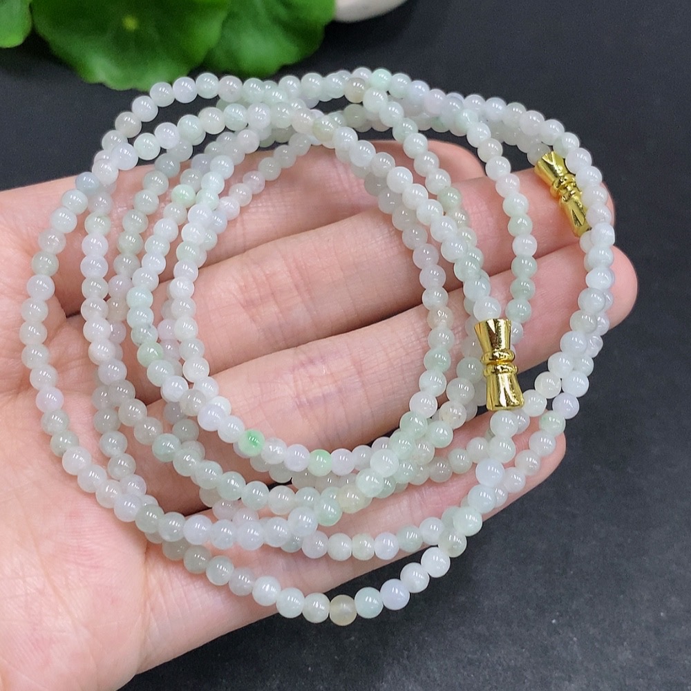 F34061622 Jadeite Necklace Sell as a Lot Non-Gold Inlaid