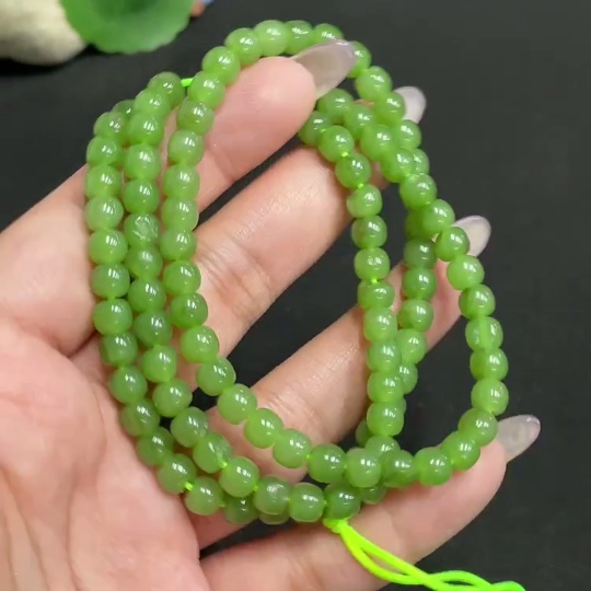 H34956861 Hetian Jade Bead Necklace, Approx. 5.8mm, Total Weight Approx. 36g