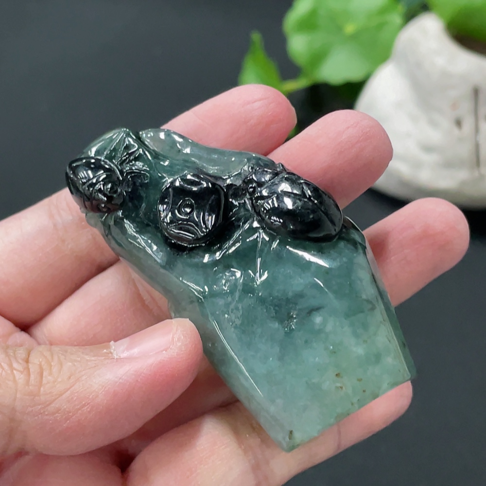 F35145668 Jadeite small ornament total weight about 61.17g containing other mineral components