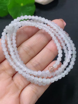 F27052029 Jadeite Bead Necklace Approx. 3.6mm Total Weight Approx. 13.47g