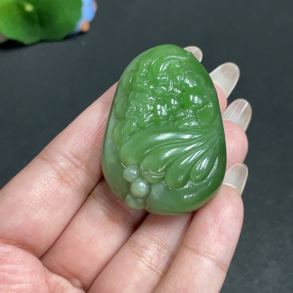 H29378681 Hetian Jade Pendant Auspicious Beast Total Weight Approx. 48.5g