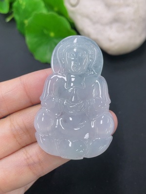 F46566452 翡翠挂件观音 货品总约重15.52g