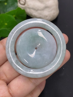 F42956180 翡翠子母扣挂件 货品总重约34克