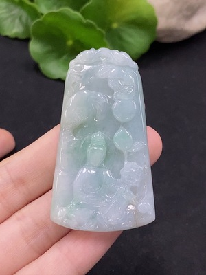 F35089883 Jadeite Samantabhadra Bodhisattva Pendant, Total Weight Approximately 21.14g