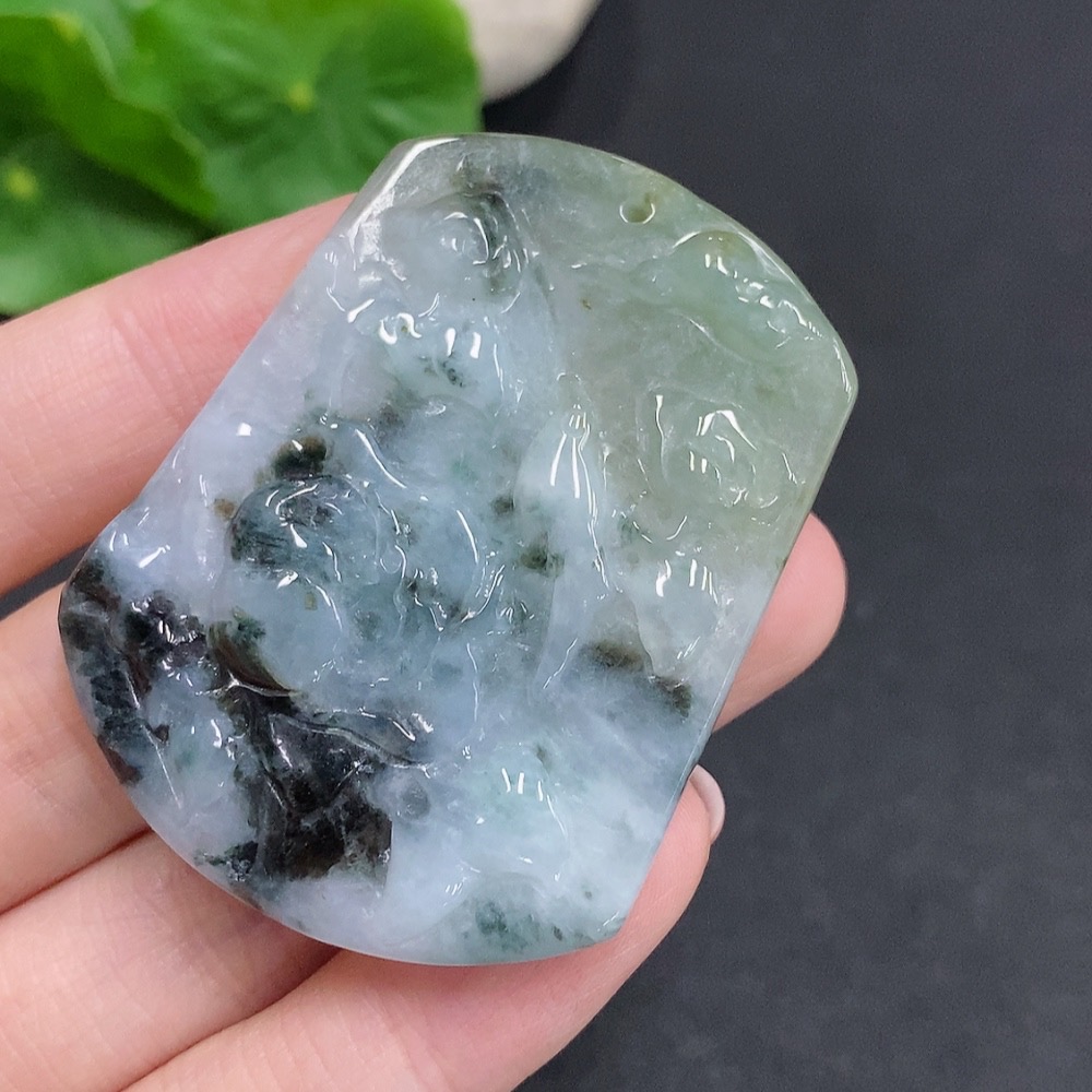 F34968738 Jadeite Flourishing Prosperity Pendant