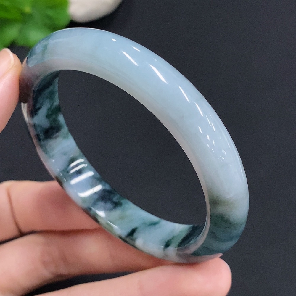 F30554637 Jadeite Round Bracelet Total Weight Approx. 42.6g Size 54 Containing Other Minerals