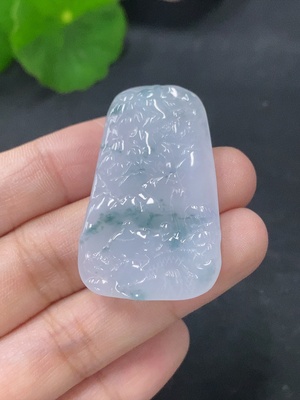 F31614840 Jadeite Pendant Landscape Plaque Total Weight Approx. 7.78g