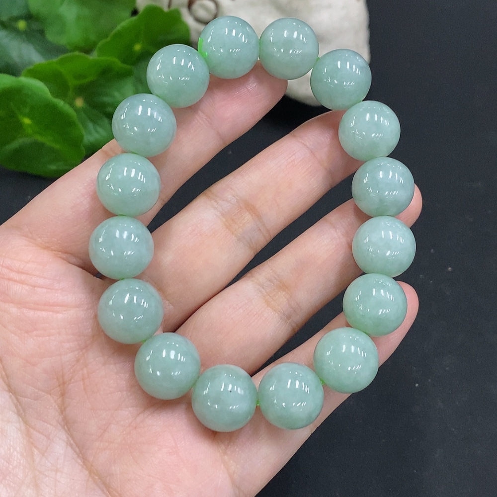 F35104999 Jadeite Bead Necklace Approximately 13mm Total Weight About 64.6g