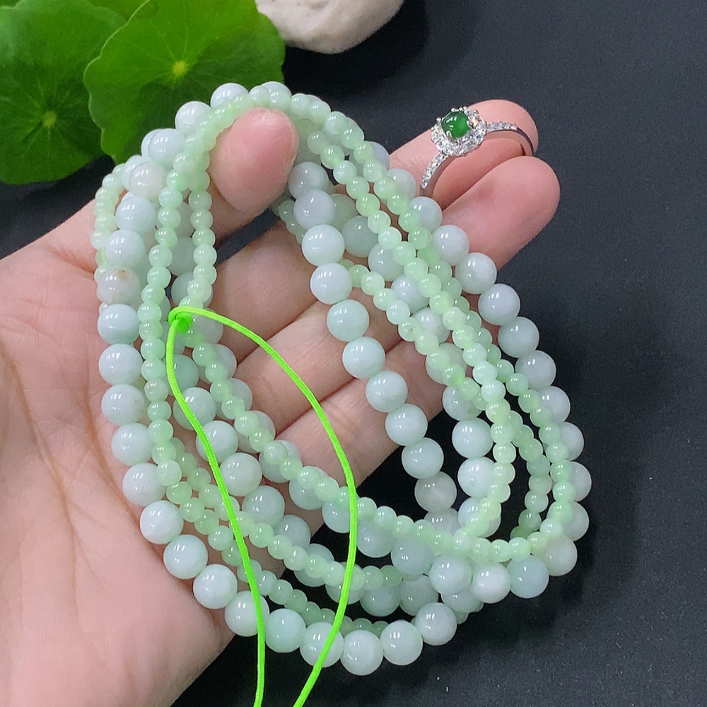 F32711364 Jadeite Bead Necklace Ring Sell as a Lot Non-Gold