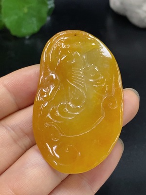 F29335684 Jadeite Auspicious Beast Pendant Total weight approximately 16.42g Color origin undetermined
