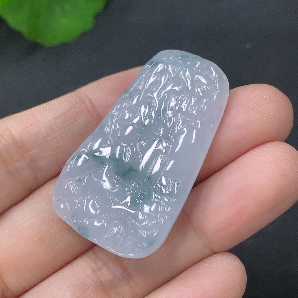 F31614840 Jadeite Pendant Landscape Plaque Total Weight Approx. 7.78g