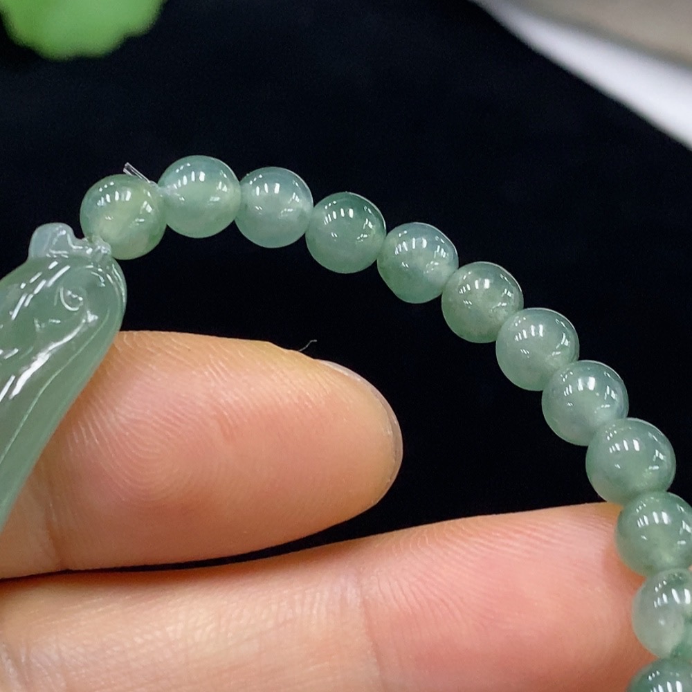 F31586820 Jadeite Beaded Bracelet Approx. 5.7mm Total Weight Approx. 13.06g