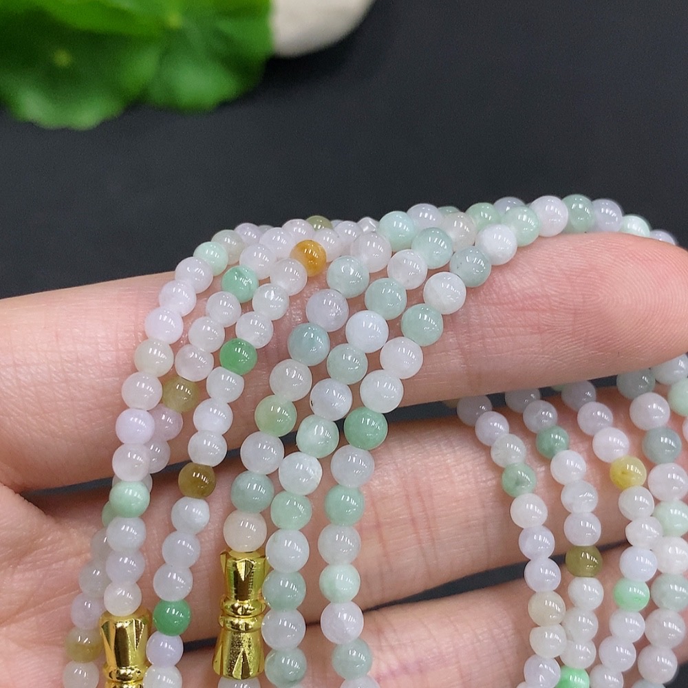 F34061624 Jadeite Beads Sell as a Lot Non Gold Inlaid