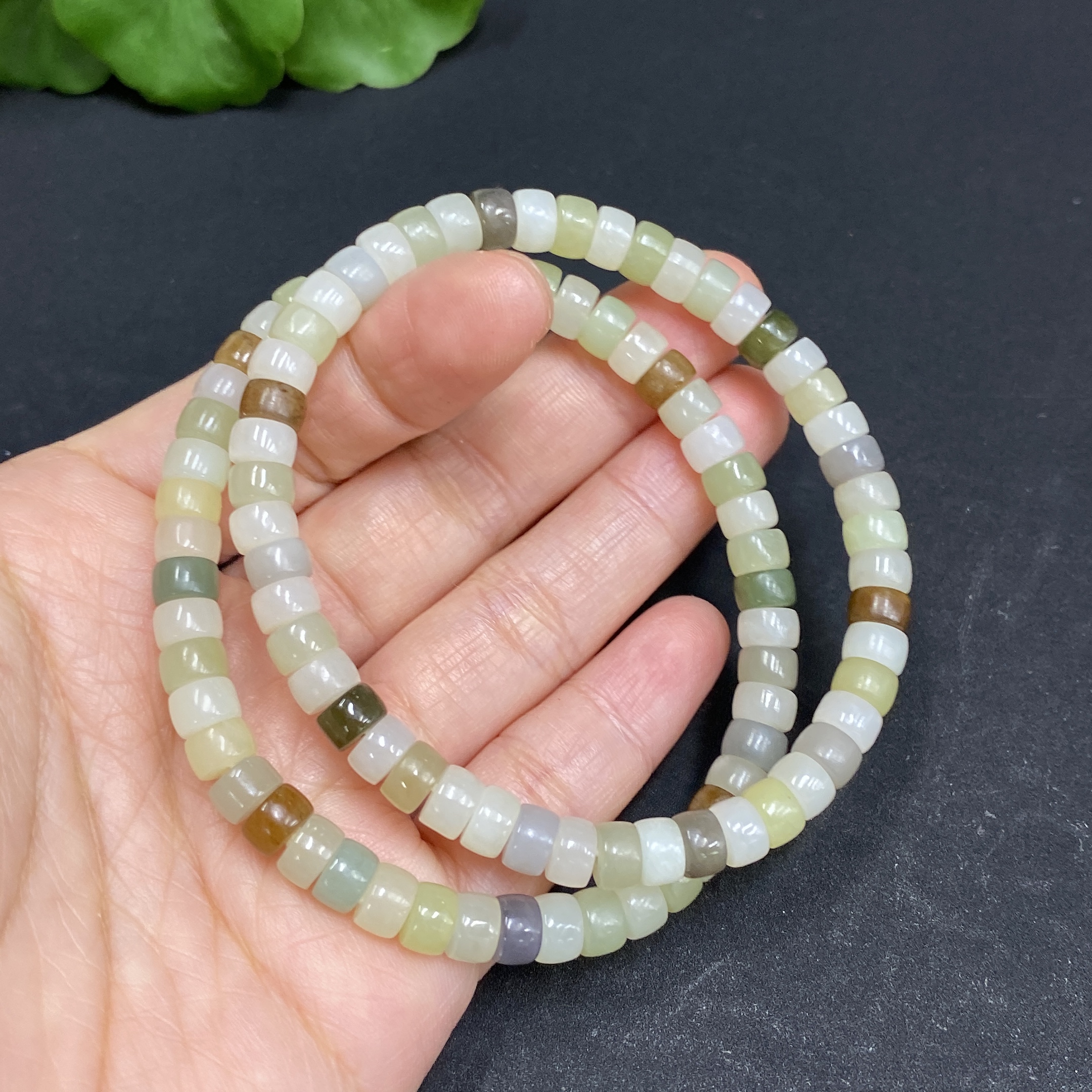 H33903884 Hetian Jade Bead Bracelet, Approx. 6mm, Total Weight About 27.6g