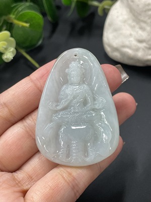 F12294013 Jadeite Samantabhadra Bodhisattva Pendant