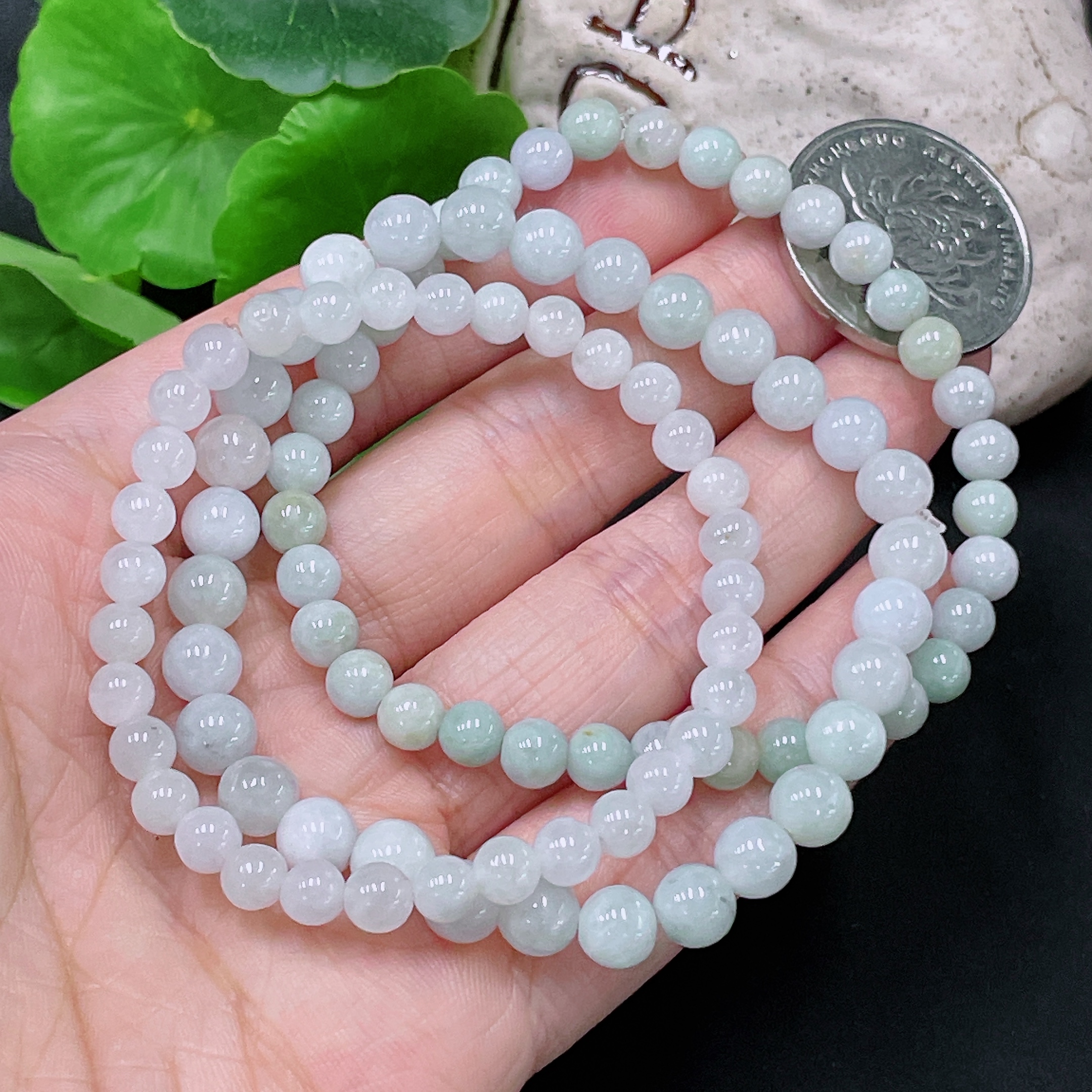 F33894046 Jadeite Bead Necklace Approx. 6.7mm