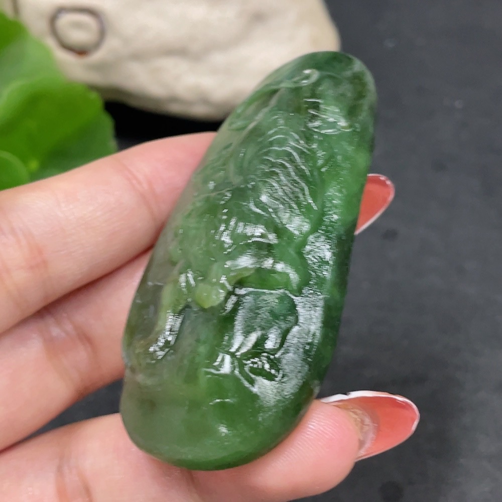 H34961122 Hetian Jade Jasper Pendant - Descending Tiger, Total Weight Approx. 46.4g