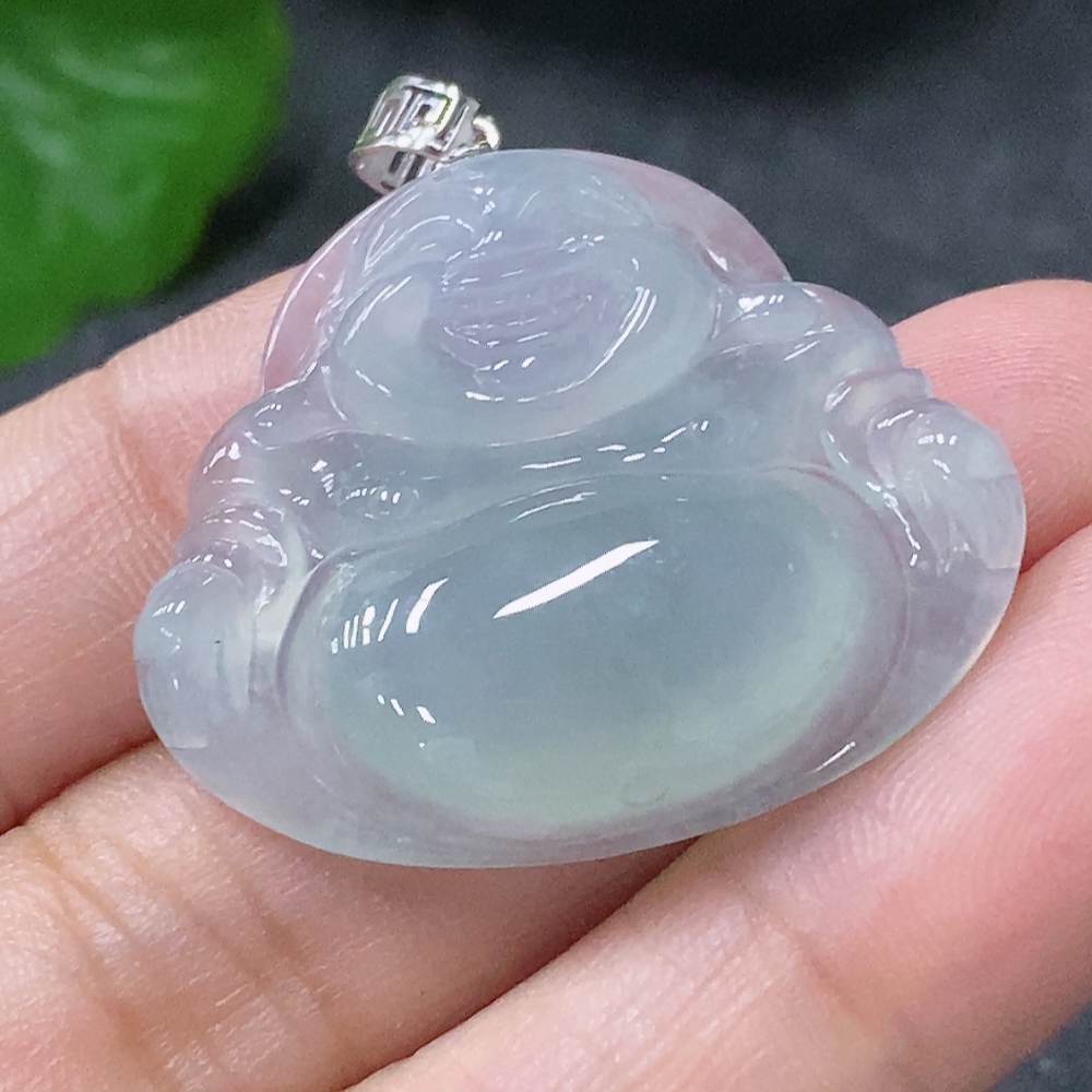 F34997960 Jadeite Pendant Buddha 18k Total Weight Approx. 6.4g