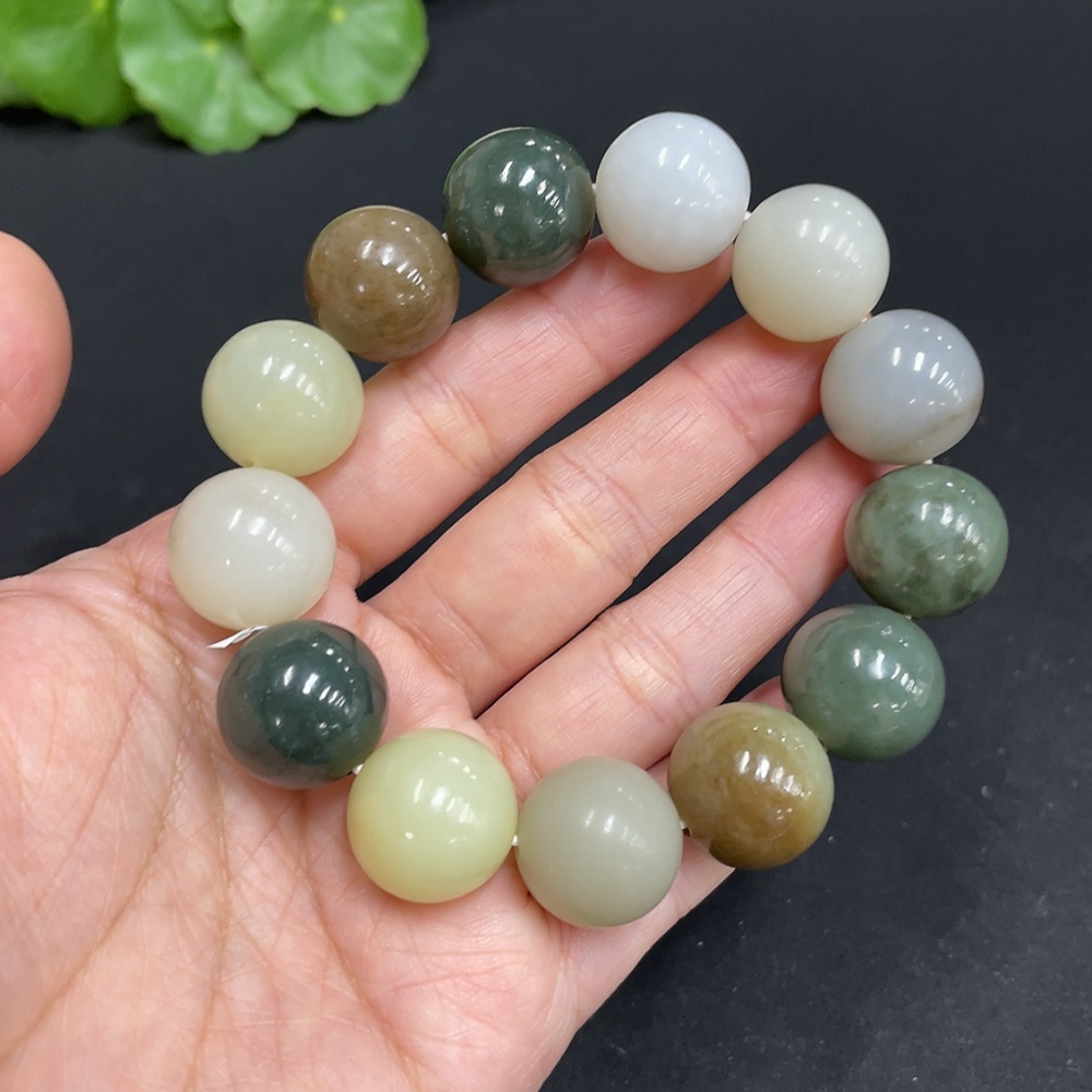 H34072204 Hetian Jade Bracelet Approx. 15.8mm Total Weight Approx. 80g