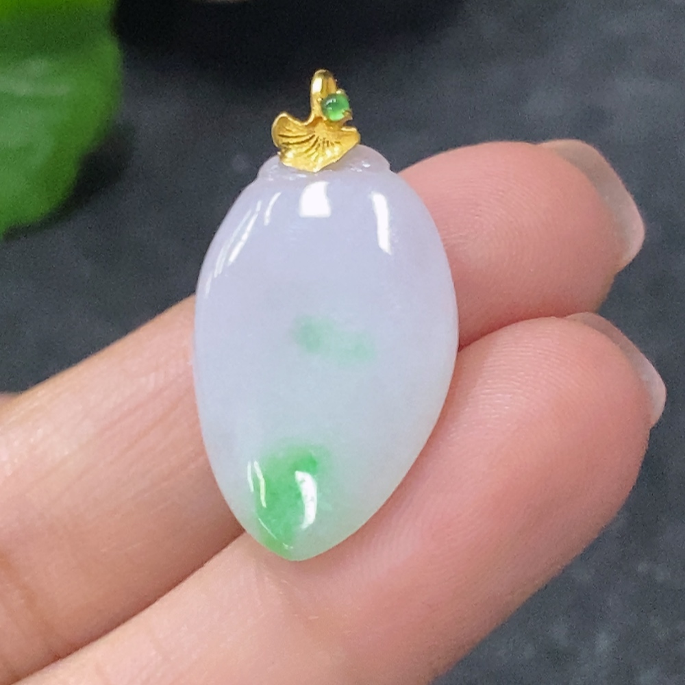 F34030216 Jadeite Pendant Fu Gua 18k No Stamp Surface Gold Content Au75% Total Weight Approx. 2.8g