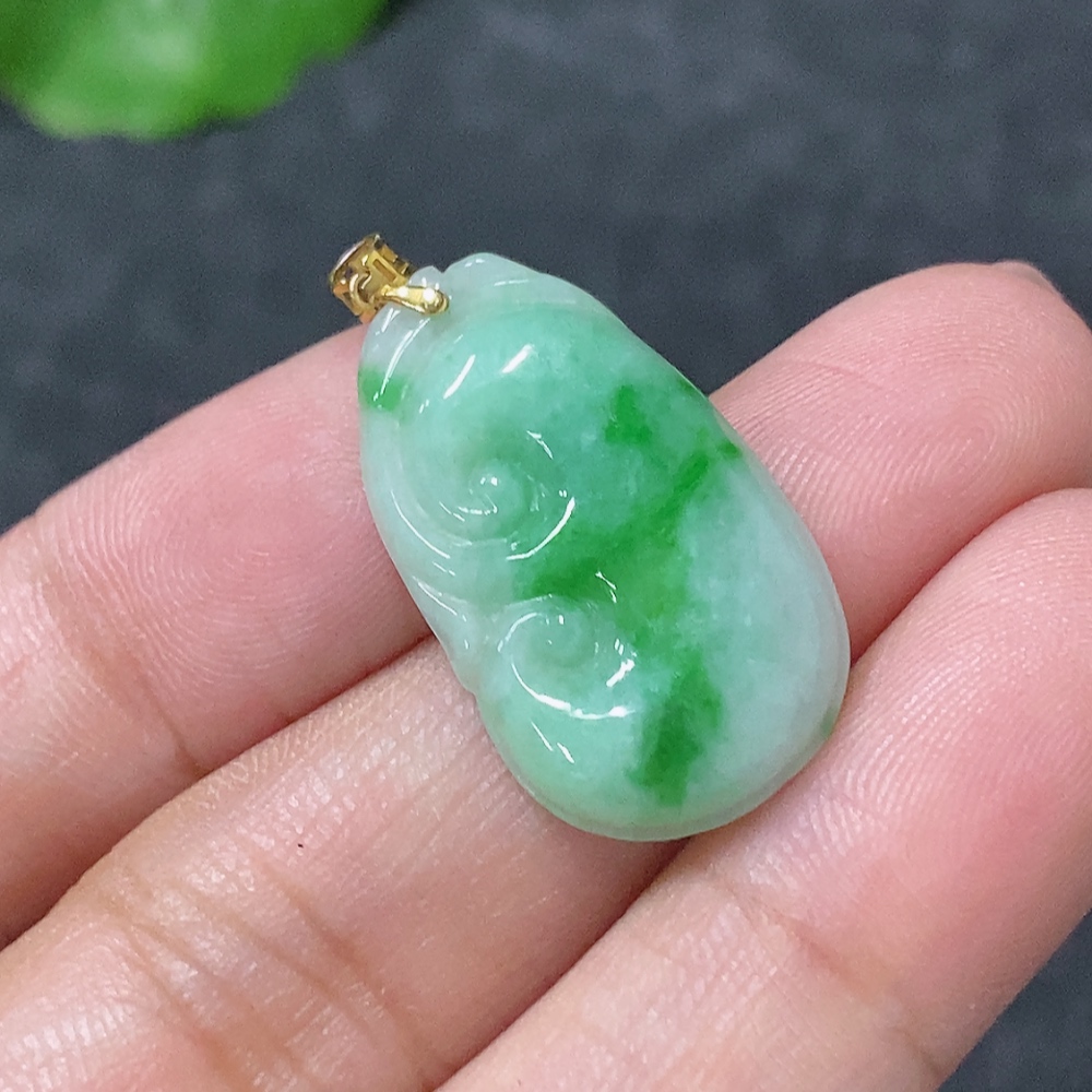 F34976581 Jadeite Pendant Ruyi 18k Total Weight Approx. 2g