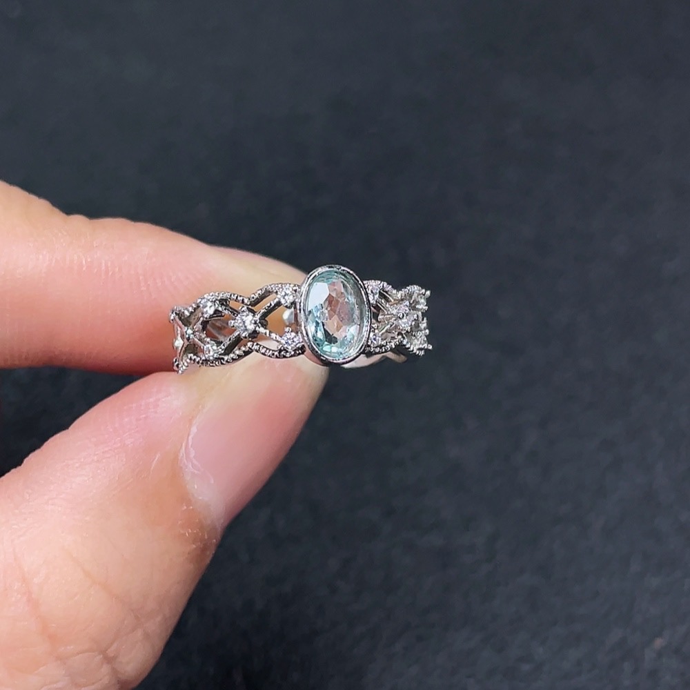 C34007343 Topaz Ring, Non-Gold, Adjustable, Total Weight Approx. 1.66g, Stone Size Approx. 6*4mm