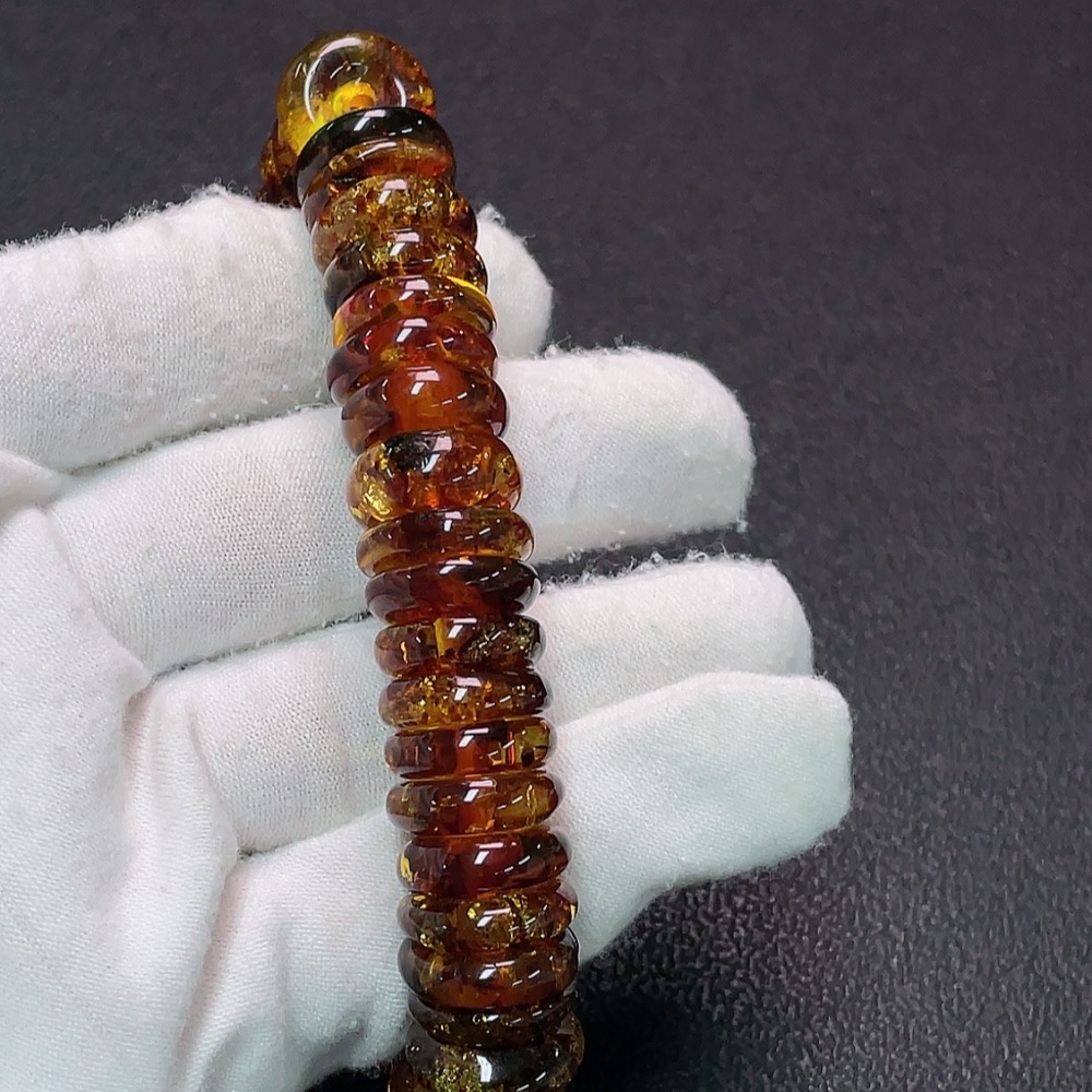 C34039583 Amber and Beeswax Bracelet, Total Weight Approx. 29.73g, Size About 14.7mm