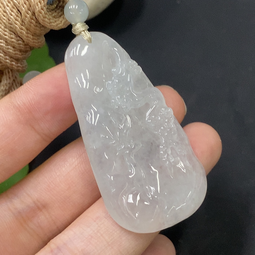 F29394386 Jadeite Pendant with Cord, Total Weight Approx. 19.08g
