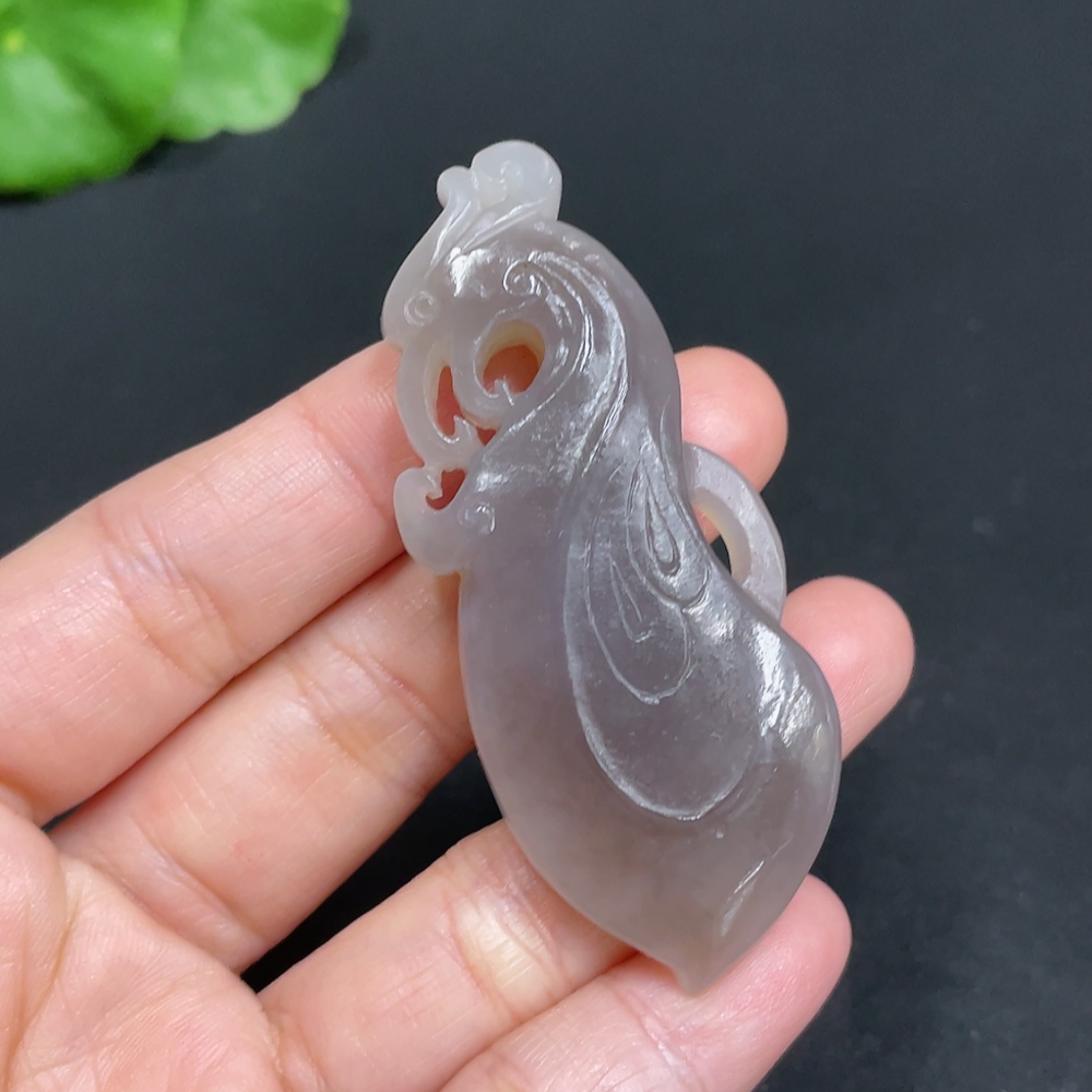 H34052216 Hetian Jade Pendant Phoenix Total Weight Approx. 22.9g
