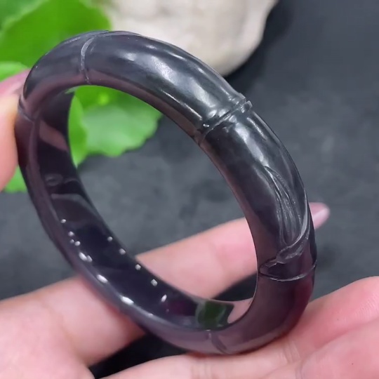 H33884710 Hetian Jade Carved Flower Bracelet Size 52.4 Total Weight Approx. 43.3g