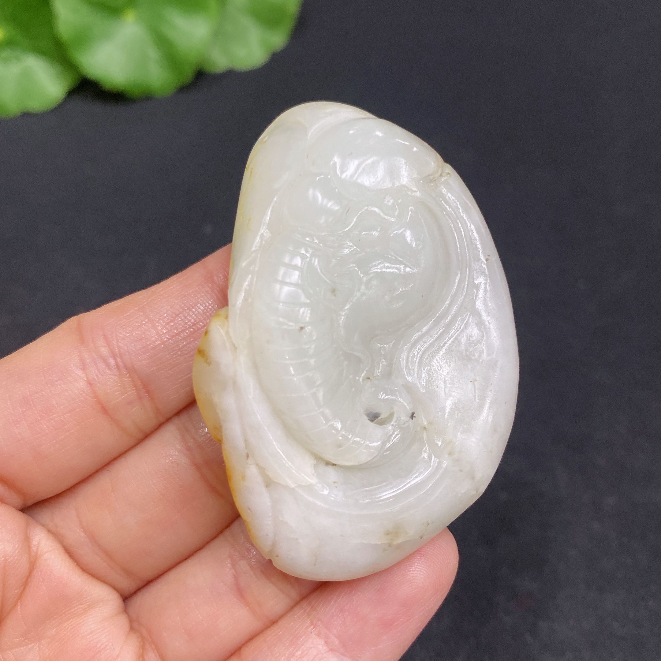 H31694121 Hetian Jade Pendant Elephant Total Weight Approx. 44.1g Undetermined Skin Color Origin