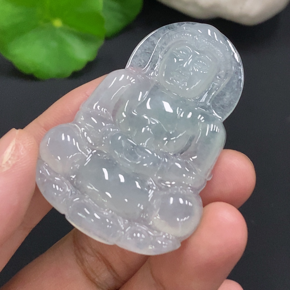 F31622672 Jadeite Guanyin Pendant Total Weight Approx.16.4g