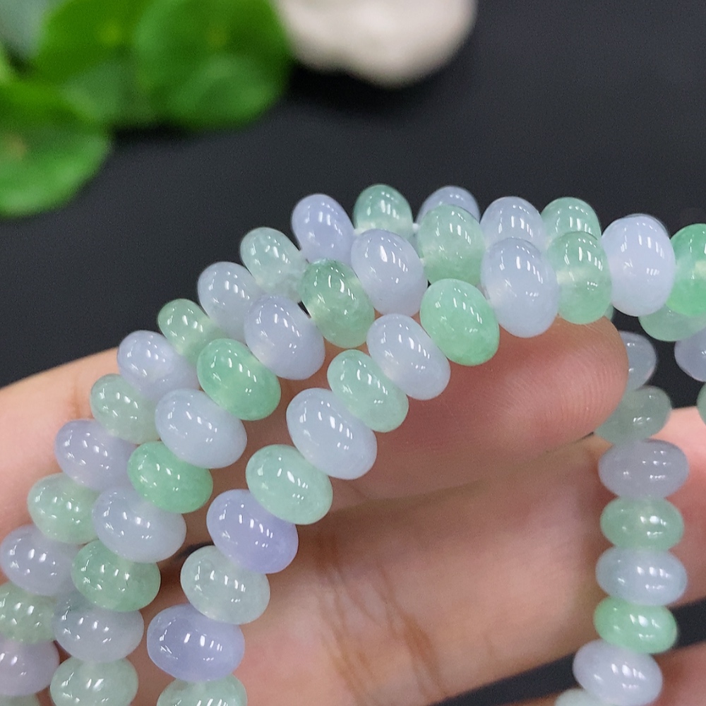 F34962885 Jadeite Bead Necklace Approx. 7mm Non-Gold Total Weight About 47.4g