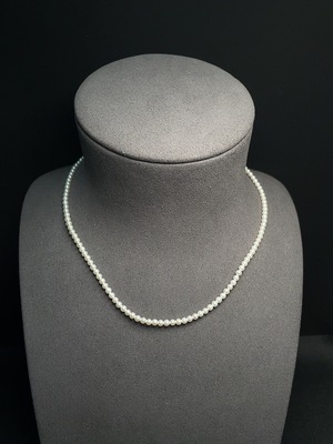 C30512490 Pearl Beaded Necklace Marked Red Not Gold Rest 18k Gold Card 3.2mm Approx Total Weight About 6.22g