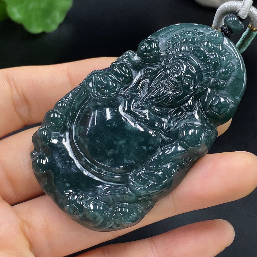 F28205074 JadeitePendant Total Weight Approx. 48.43g God of Wealth