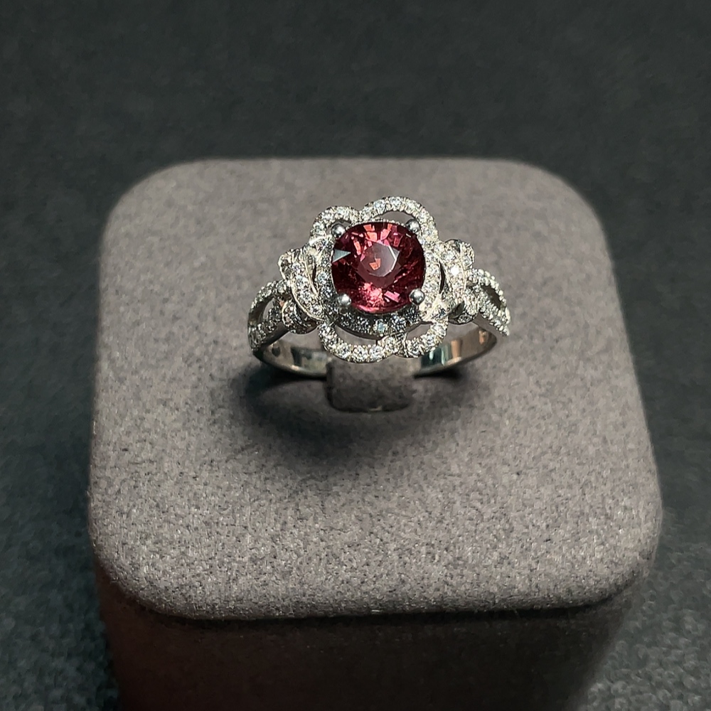 C34041080 Tourmaline Ring Non-Diamond PT950 Total Weight Approx.4.57g Size16.5 Stone6.4*6.3mm