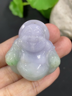 F46598438 翡翠佛公挂件 货品总重约27.1克