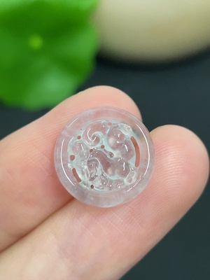 F41878753 翡翠挂件 麒麟怀古平安扣 货品总重约1g