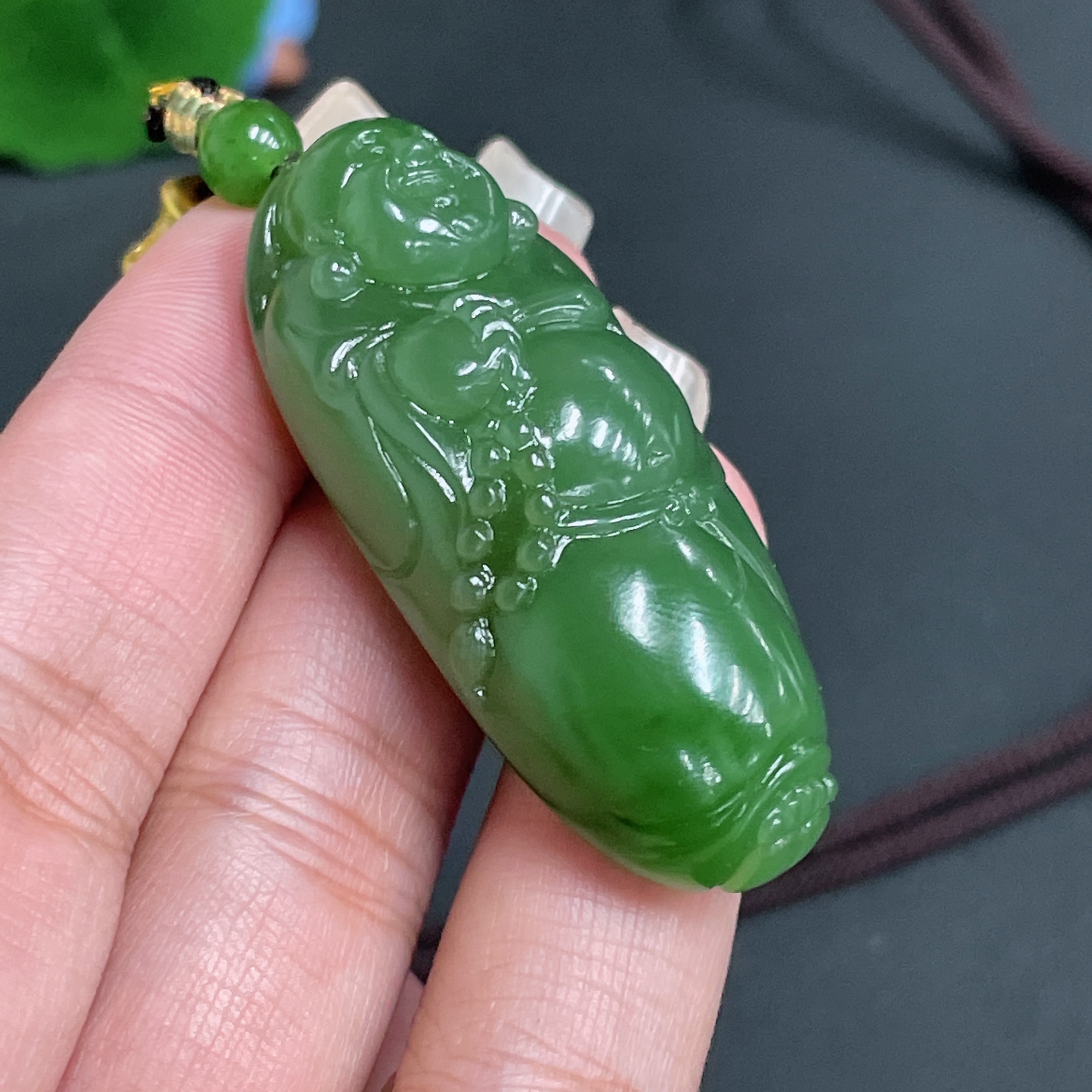 H22550116 Hetian Jade Pendant    Buddha    Total weight (with rope) approx. 29.7g