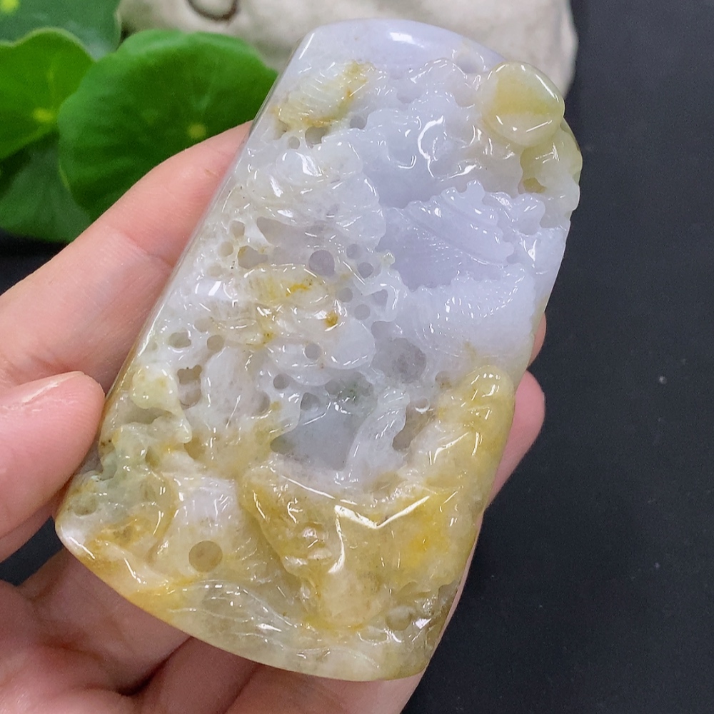F32824536 Jadeite Landscape Pendant Total Weight Approximately 104.4g (Color Origin Undetermined) (Containing Other Mineral Components)