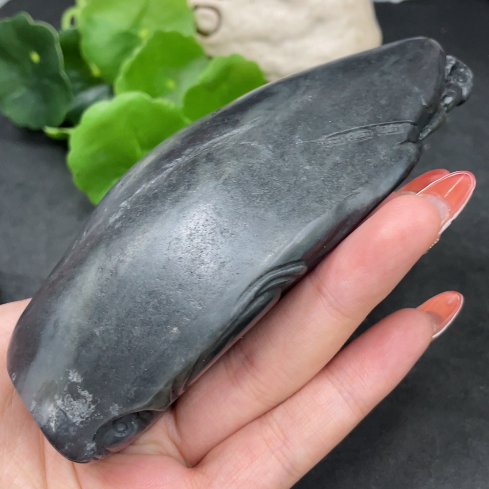 H34016756 Hetian Jade Ornament - Zhong Kui, Total Weight: Approx. 412.8g, Undetermined Skin Color Origin, Contains Other Mineral Components