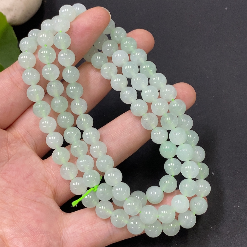 F28290720 Jadeite Bead Necklace Total Weight Approx. 55.22g Size About 7.1mm