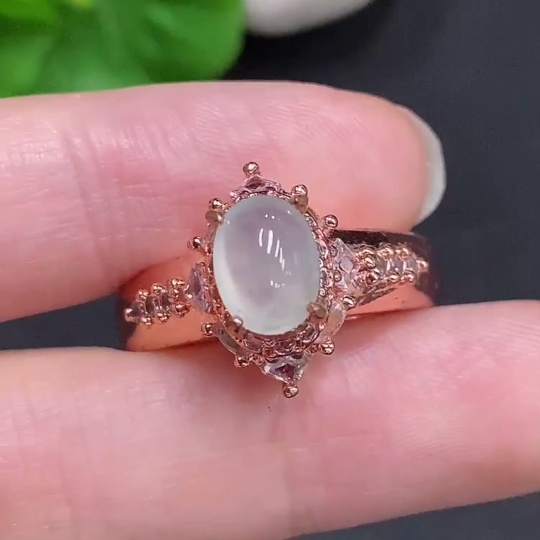 F33941575 Jadeite Cabochon Non-Gold Setting Total Weight Approx. 9.7g