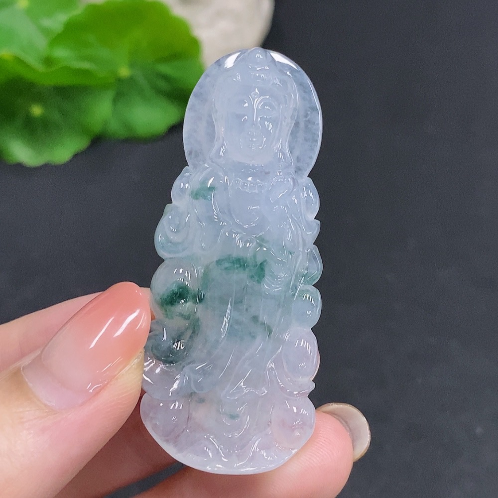 F34060507 Jadeite Guanyin Pendant Total Weight Approx. 22.5g