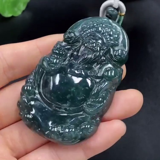 F28205074 JadeitePendant Total Weight Approx. 48.43g God of Wealth