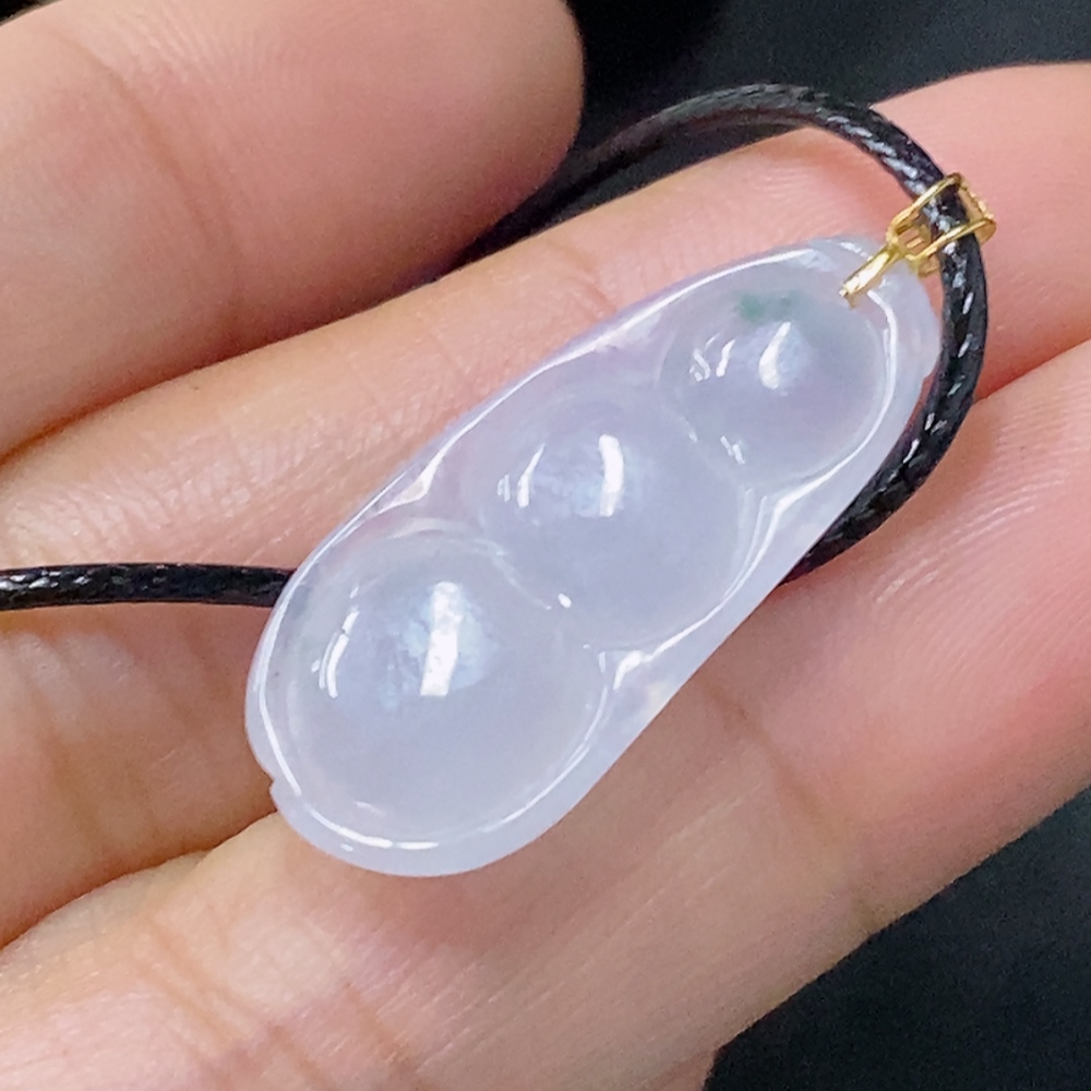 F35117618 Jadeite Pendant Lucky Bean 18k Total Weight Approx. 3.65g Including Rope